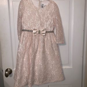 Rare Editions Cream colored lace dress.  Size 10